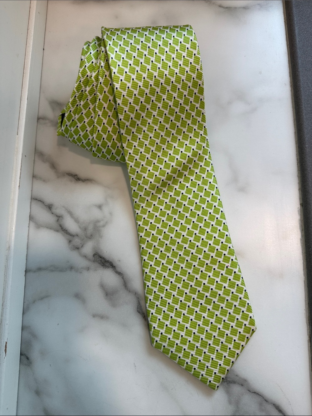 Jos. A. Bank Lime Green Geometric Silk Tie